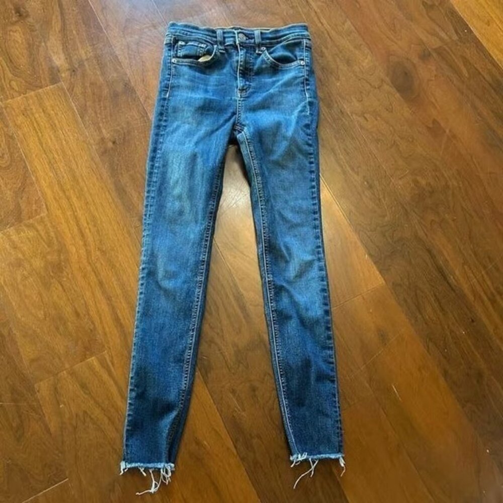 Rag & Bone women's denim blue jeans mid rise 10 inch ankle skinny size 24